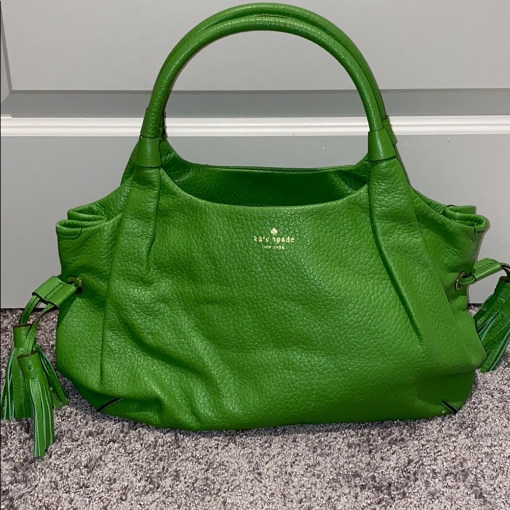 Genuine leather Kate spade lime green bag